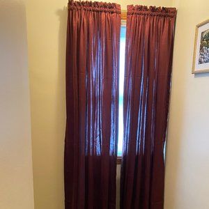Lightweight Satiny Rod Pocket 54" x 84" - Merlot - set of 4